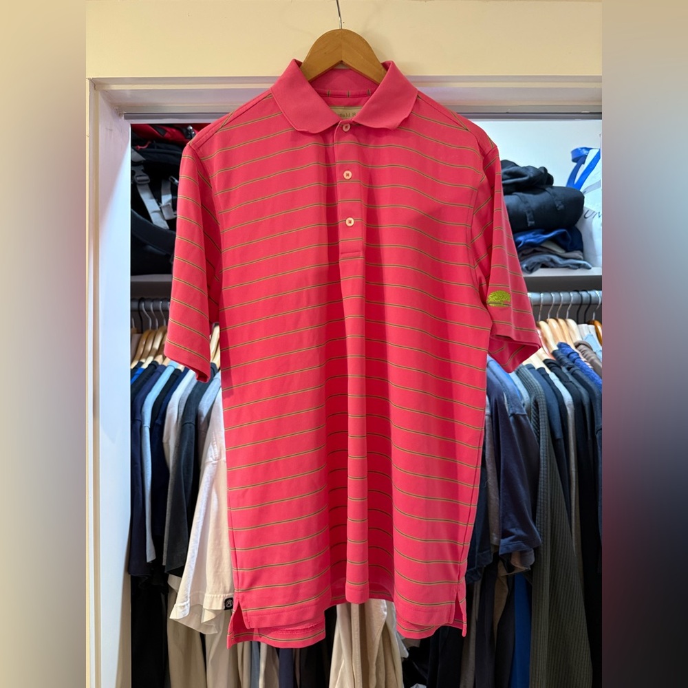 Shady Oaks Pink Striped Polo golf Shirt